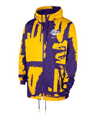Los Angeles Lakers Courtside Men's Nike NBA Club Woven Full-Zip